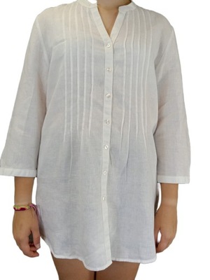 Koszula biała ERFO paski, zakładki, plisy roz. 44