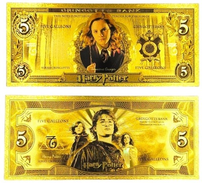 HERMIONA Harry Potter Piękny Pozłacany Banknot