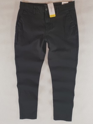 TERRANOVA czarne spodnie slim chino elastyczne W33 86cm