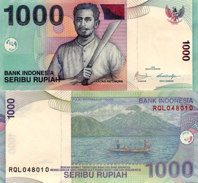 INDONEZJA 1000 Rupiah 2009 P-141j UNC