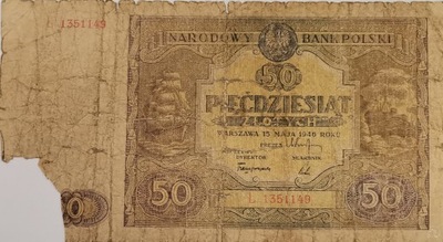 Banknot Polska 50 złotych 1946