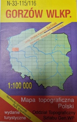 Gorzów Wielkopolski. Mapa topograficzna 1:100 tys. N-33-115/116 /WZKart/