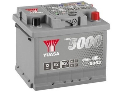 BATERÍA 12V 52AH 520A P+ YUASA SILVER YBX5063 FORD  