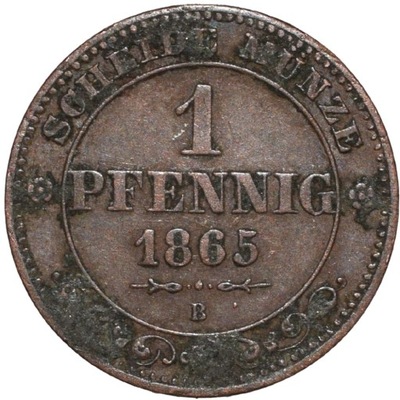 Saksonia 1 pfennig 1865