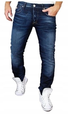 JACK JONES jeansy GRANATOWE INDIGO slim NOWE 28/30