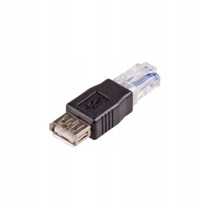 AKYGA adapter przejściówka USB gniazdo RJ45 wtyk