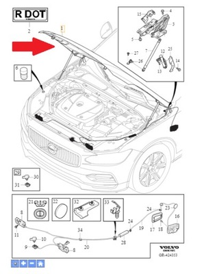 КАПОТ VOLVO S90/V90 OE 32244153