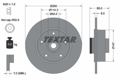 TEXTAR 92196003 DISCO DE FRENADO  