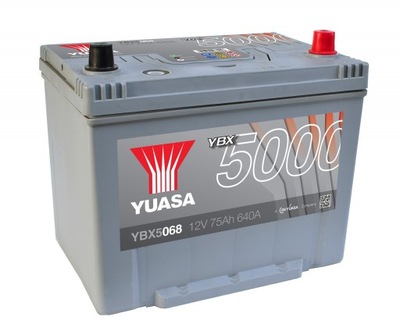 АККУМУЛЯТОР YUASA 5000 YBX5068 75AH 650A P+