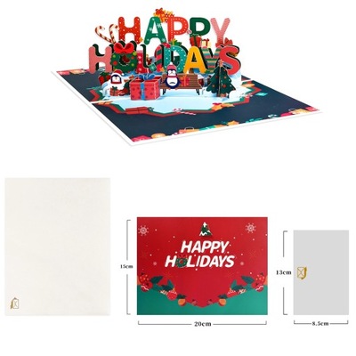 Christmas Card 3D Train Pop Up Greeting Cards Xmas