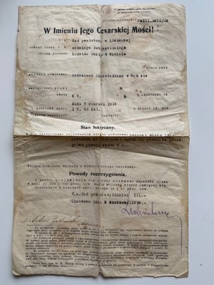 Dokument sądowy 1914