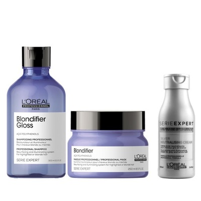 Zestaw kosmetyków Loreal Blondifier Gloss szampon 300 ml + maska 250 ml + odżywka 100 ml