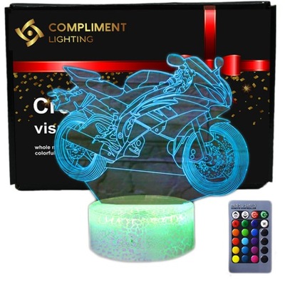 Lampka nocna 3D led usb na prezent Motor Motocykl