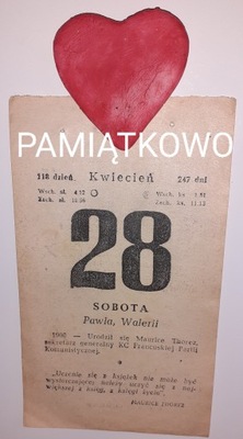 Kartka z kalendarza 1962