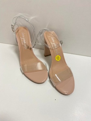 NEW LOOK Love your sole sandały transparentne różowe na obcasie r. 38