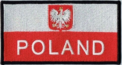 POLAND Flaga polska z godłem RP Naszywka 727R