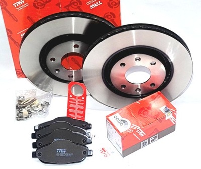 2x trw диск тормозные колодки перед передние df4275s gdb1478 смазка renault trafic ii фото №1