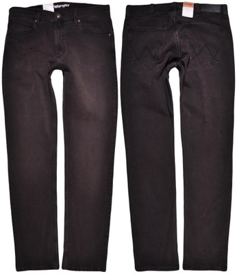 WRANGLER spodnie STRAIGHT dark GRAY jeans REGULAR _ W34 L32