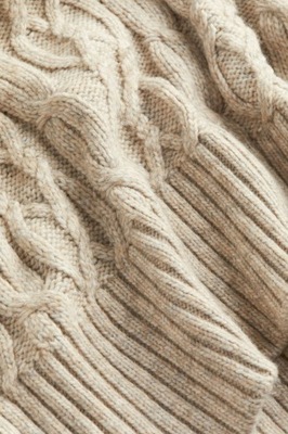 H&m NG7 itt beżowy klasyczny luźny sweter splot L