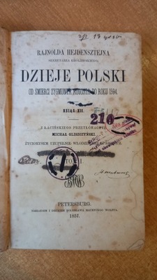 Dzieje Polski od ... Hejdensztejn 1857 r.