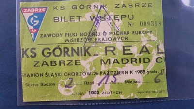 Bilet K.S. Górnik Zabrze - Real Madryt