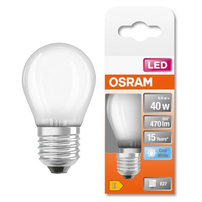 Żarówka LED E27 4,0W=40W 4000K 470 lm 300° Osram