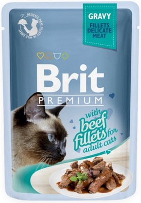 Brit Premium Cat 85g Wołowina sos saszetka