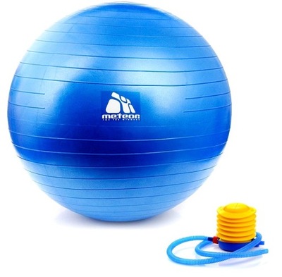 Piłka fitness Meteor z pompką 65 cm niebieski