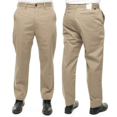 LEE RELAXED CHINO spodnie materialowe kant W33 L34
