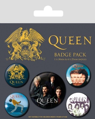 Przypinki 5 szt zestaw Queen Freddie Mercury