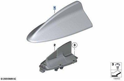 65209371344 КОРПУС АНТЕНИ DACHOWEJ GRUNTOWANA BMW 2' 3' 5' 7'