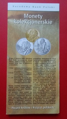 10 zł 2000 JAN II KAZIMIERZ-folder,stan I