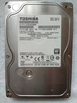 Dysk TOSHIBA 500GB 7200