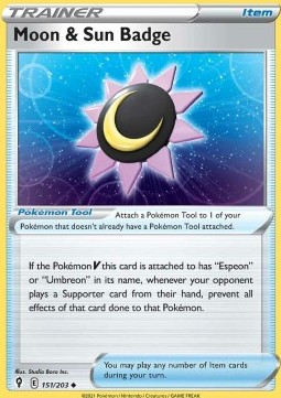 Pokemon TCG Item - Moon & Sun Badge (EVS 151)