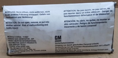 Opel corsa b lift подушка повітряна пасажира 90460204 фото №1