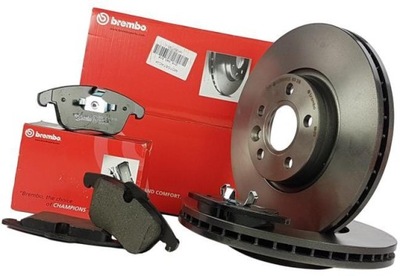 BREMBO ГАЛЬМІВНІ ДИСКИ + КОЛОДКИ ПЕРЕД VOLVO S60 II S80 II