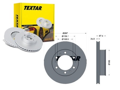 TEXTAR КОМПЛЕКТ ТОРМОЗНИЙ ДИСК ШАЛЬМІВНИХ TEX, 92222600