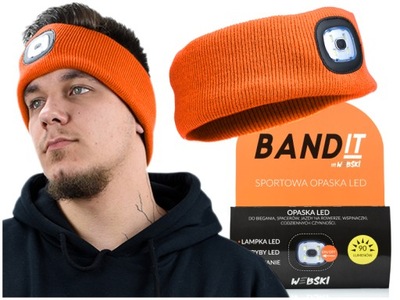 Opaska sportowa do biegania z latarką LED unisex