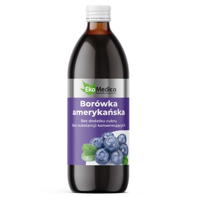 EKAMEDICA Borówka amerykańska sok 100% - 500 ml