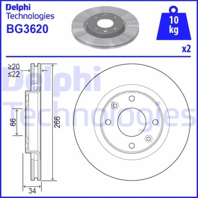 DELPHI BG3620 ДИСК ГАЛЬМІВНИЙ