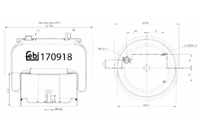 FEBI BILSTEIN BOLSA DE AIRE NEUMÁTICA SUSPENSIONES PNEUMATYCZNEGO PARTE TRASERA P PARTE TRASERA DAF CF CF 75  