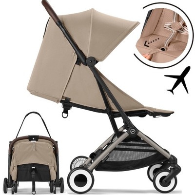 CYBEX ORFEO 2024 lekki 6,3 kg wózek spacerowy do samolotu TPE Almond Beige