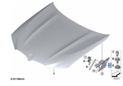 ЗАВЕСА КАПОТА ЛЕВЫЙ ПРАВАЯ BMW X3 G01 17- 8499153