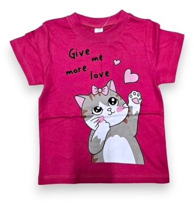 T-shirt koszulka Give me more love, róż 86