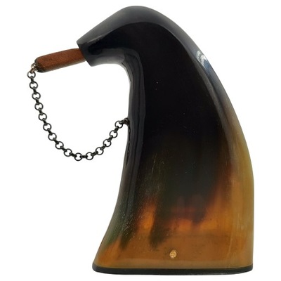 TABAKIERA KASZUBSKA Z ROGU Z ŁAŃCUSZKIEM TABAKIERKA TABAKA