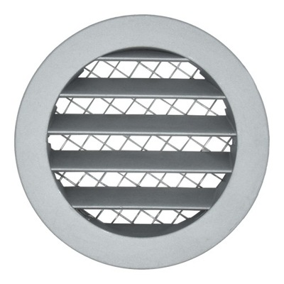 Kratka wentylacyjna aluminiowa fi 100 z siatką
