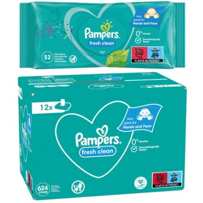 CHUSTECZKI NAWILŻANE PAMPERS FRESH CLEAN 12x 52SZT