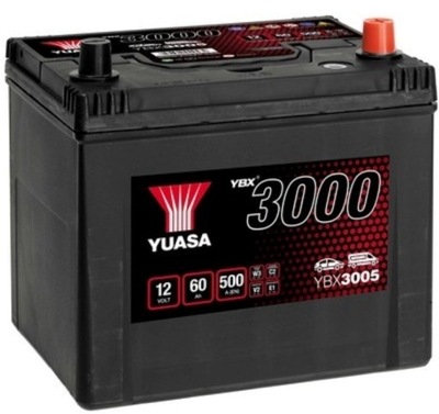 АКУМУЛЯТОР YUASA YBX3005 12V 60AH 500A P+