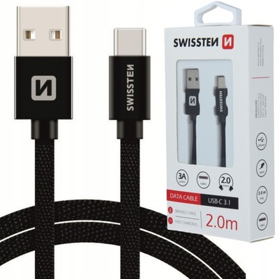 SWISSTEN Kabel do ładowania USB USB-C 2m 3A