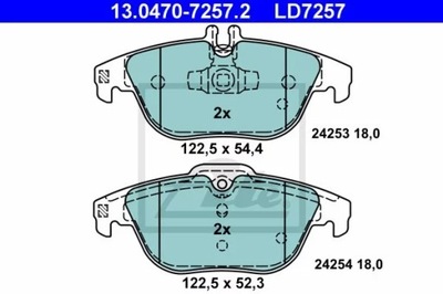 13.0470-7257.2 ZAPATAS HAM.CERAMIC PARTE TRASERA MERCEDES GLK X204  